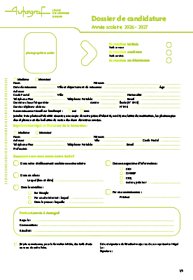 Le dossier de candidature