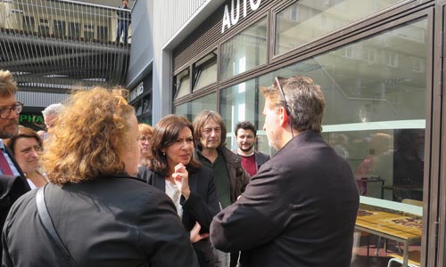 Autograf visite du quartier Saint-Blaise en présence de Mme Hidalgo et Mme Calandra